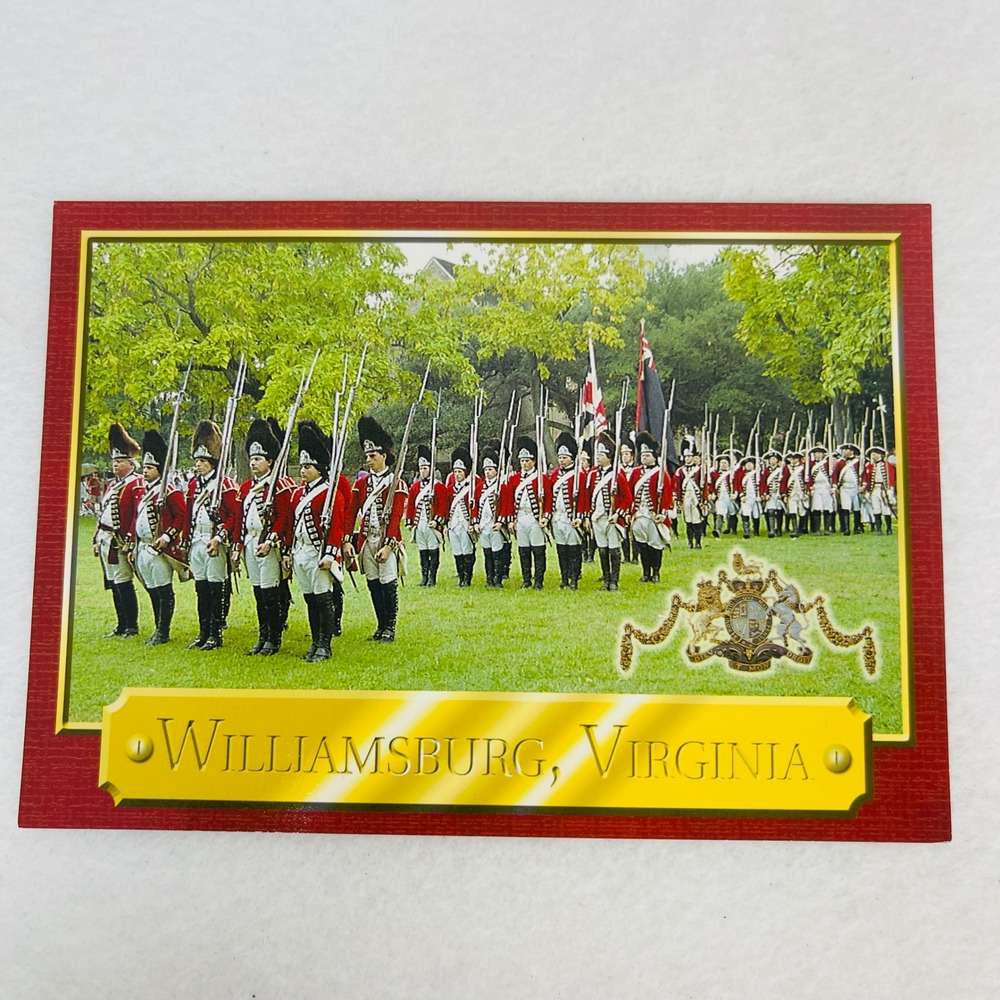 Colonial Williamsburg Virginia Postcard British Redcoat Reenactors Bill Gaertner